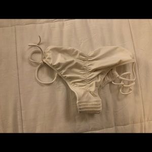 White bikini scrunch tie bottom
